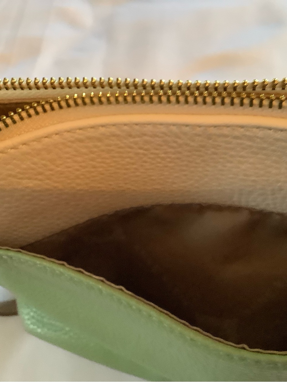 Anne Klein Green and Cream Two-Tone Crossbody with Gold Accents - Picture 4 of 9